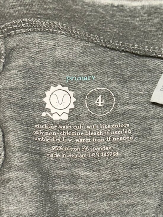 Primary Kids Grey Leggings with Grey Star Detail - Picture 2 of 2